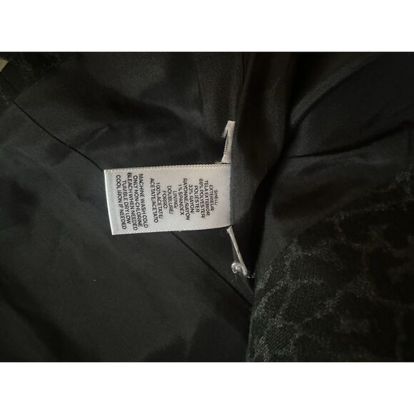 LOFT 6 Animal Print Lined Short Blazer Jacket Black Grey - Picture 3 of 5